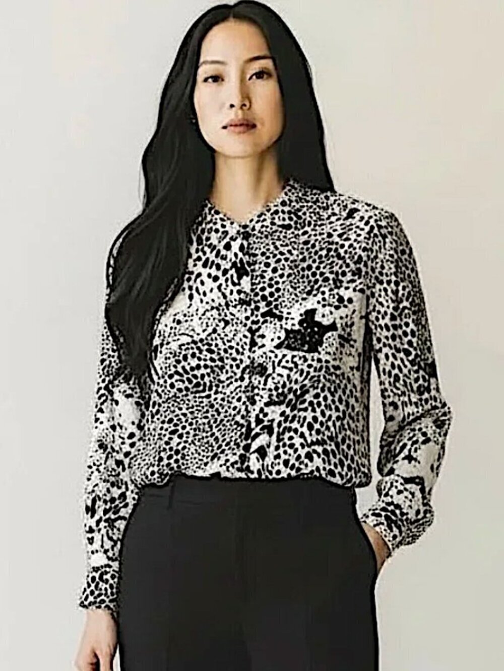 Vintage ESCADA Silk Aloha Cheetah Print Button Up Shirt